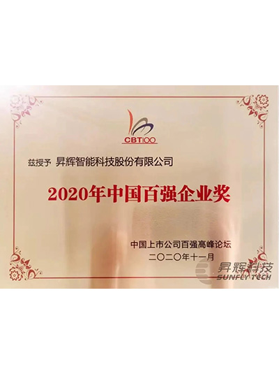 China top 100 enterprise award